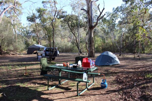 Erster Campingplatz im Belair NP – our home