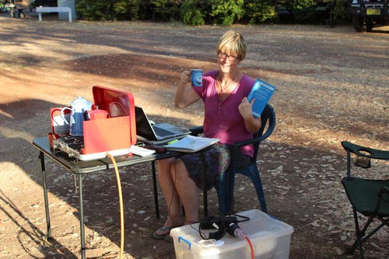 Susi beim Blogeintrag