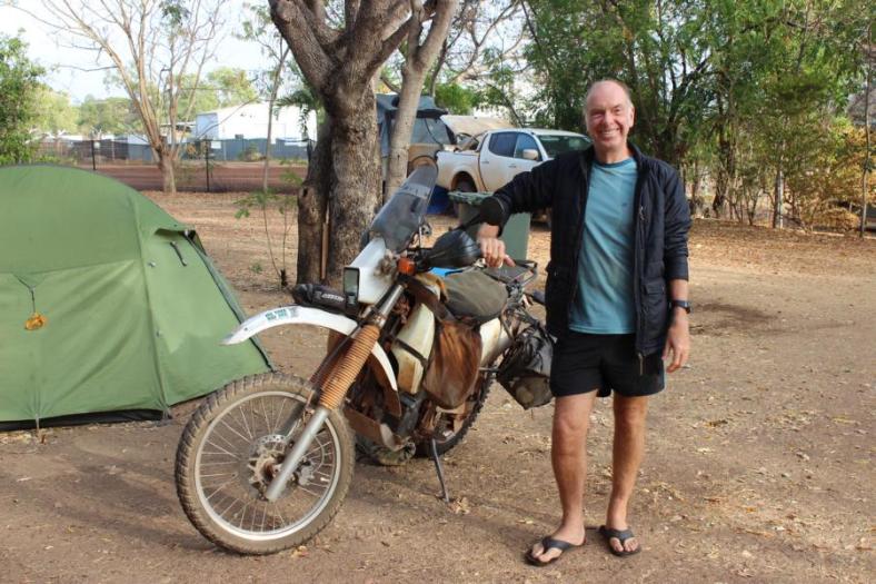 Geoff aus London kam über Rußland, Kasachstan nach Australien alles mit seinem Bike
