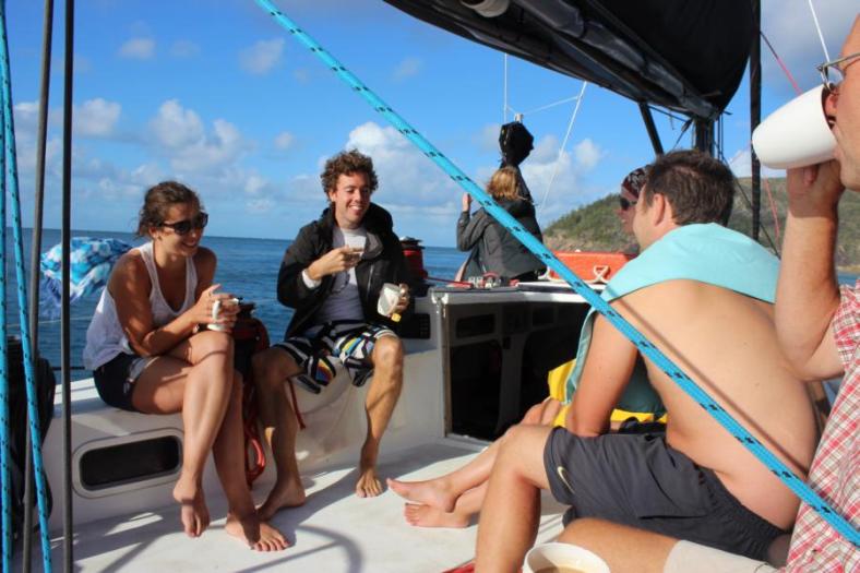 Kaffepause nach dem Schnorcheln