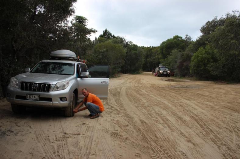 Wieder Luft raus, bevor es in den Sand geht