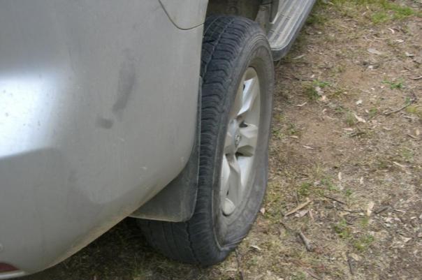 Oh je, Bruce hat einen Platten