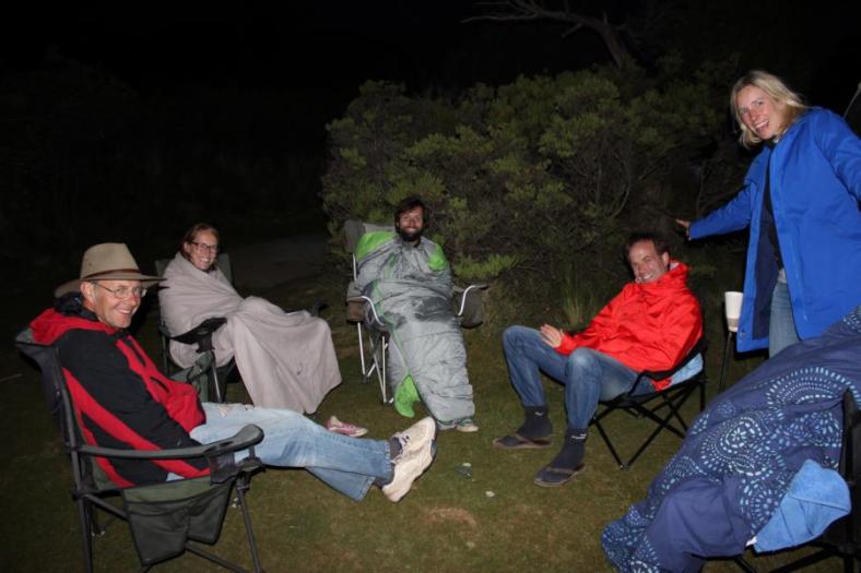 In gemütlicher Runde am Campingplatz, Cockle Creek