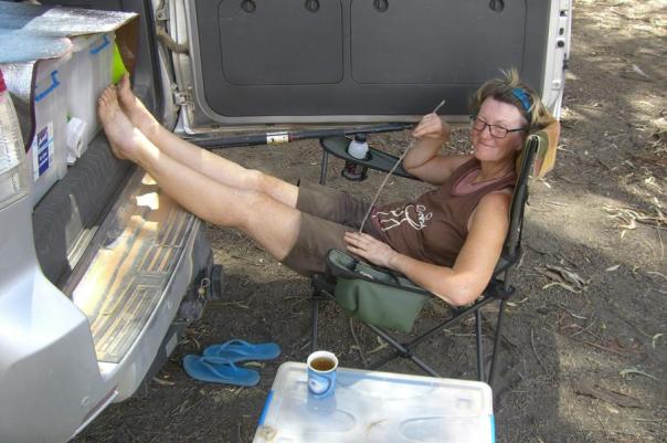 42 Grad, müde Beine, Bruce schafft Abhilfe, Kinchega NP