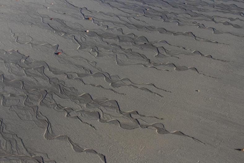 Interessante Strandgebilde bei Ebbe