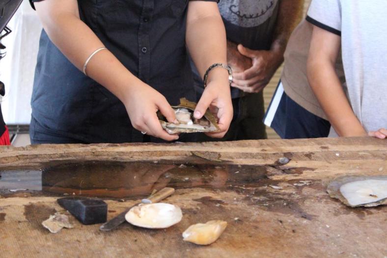 Eine kleine Perle kommt zum Vorschein