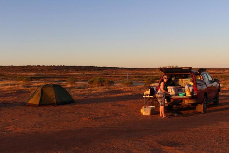 Sonnenuntergang am Übernachtungsplatz
