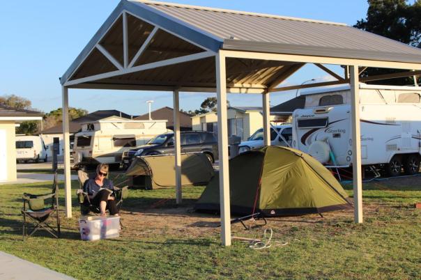 Unser Camp am CP in Perth nähe Flughafen