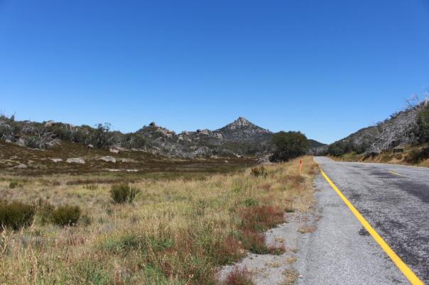 Wir sehen The Horn, den höchsten Gipfel im Mount Buffalo NP mit 1.723 Meter