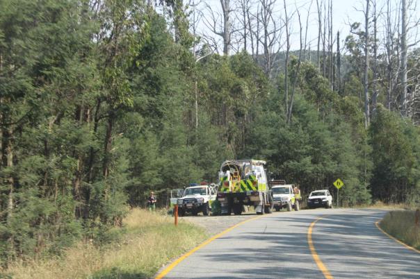 Die Feuerwehr sondiert die Lage, Yarra Ranges NP
